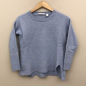 Trenery Crew Scoop High Low Wool Cashmere Sweater
